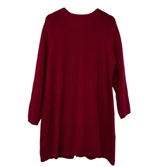 Gudrun Sjoden Longline Cardigan Wool Blend Raspberry Size Large Swedish Scandi - Picture 4 of 5